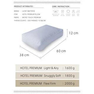 LUCKY mattress หมอนขนห่านเทียม Hotel Premium หมอนโรงแรมความนุ่มระดับห้าดาว นุ่มหลับสบายไม่ปวดต้นคอ