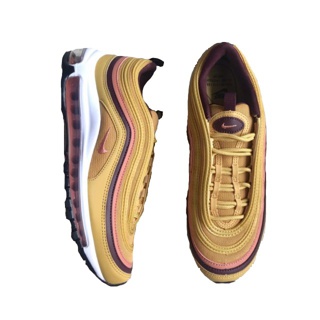 Nike Air max 97 Wheat Gold/Burgundy Crush/Black แท้ 💯%