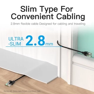 Vention อะแดปเตอร์ สายแลน สายเคเบิล Cat6A อีเธอร์เน็ต UTP ความเร็วสูง 10Gbps สายเคเบิลบาง RJ45 สำหรับ พีซี โมเด็มรุ่นใหม่