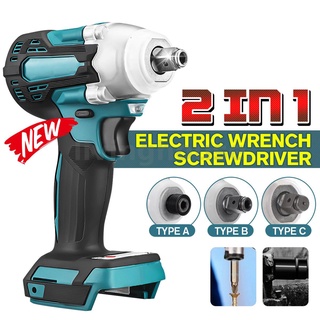 ประแจกระแทกไฟฟ้าไร้สาย 388vf 800N.m พร้อมไขควง 1/4 นิ้ว สําหรับ Makita 18V