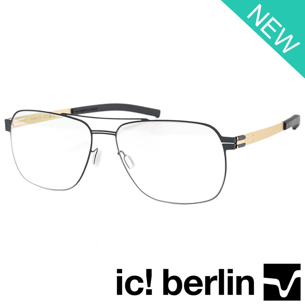 Ic Berlin แว่นตา 032 C-4 ดำขาทอง กรอบแว่นตา กรอบเต็ม ขาข้อต่อ วัสดุ สแตนเลส สตีล (สำหรับตัดเลนส์) Ey