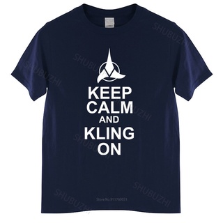 ถูกสุดๆมาใหม่ เสื้อยืดลําลอง แขนสั้น พิมพ์ลาย Keep Calm and Klingon Startrek Spock Syfy ขนาดใหญ่ สีดํา สําหรับผู้ชาย