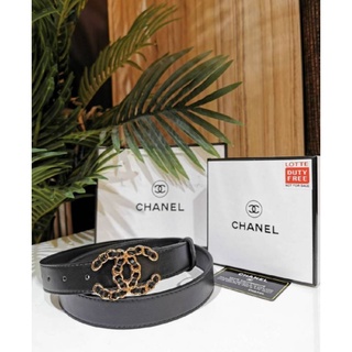 Chanel Vintage Logo Leather Belt VIP Gift With Purchase (GWP)แท้​💯​