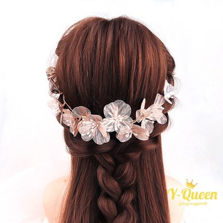 Korean Style Golden Silk Petal Hair band Hairband Handmade Hair Decor Tiara Bride Garland