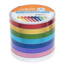 เทปตีเส้น PVC ซิกแซก กว้าง10มม.x5หลา สีเลเซอร์ ตรา Croco Laser Border Sticker (1 ม้วน)
