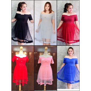 ชุดราตรีสั้น แต่งมุ้งฟรุ้งฟริ้ง อก40-48