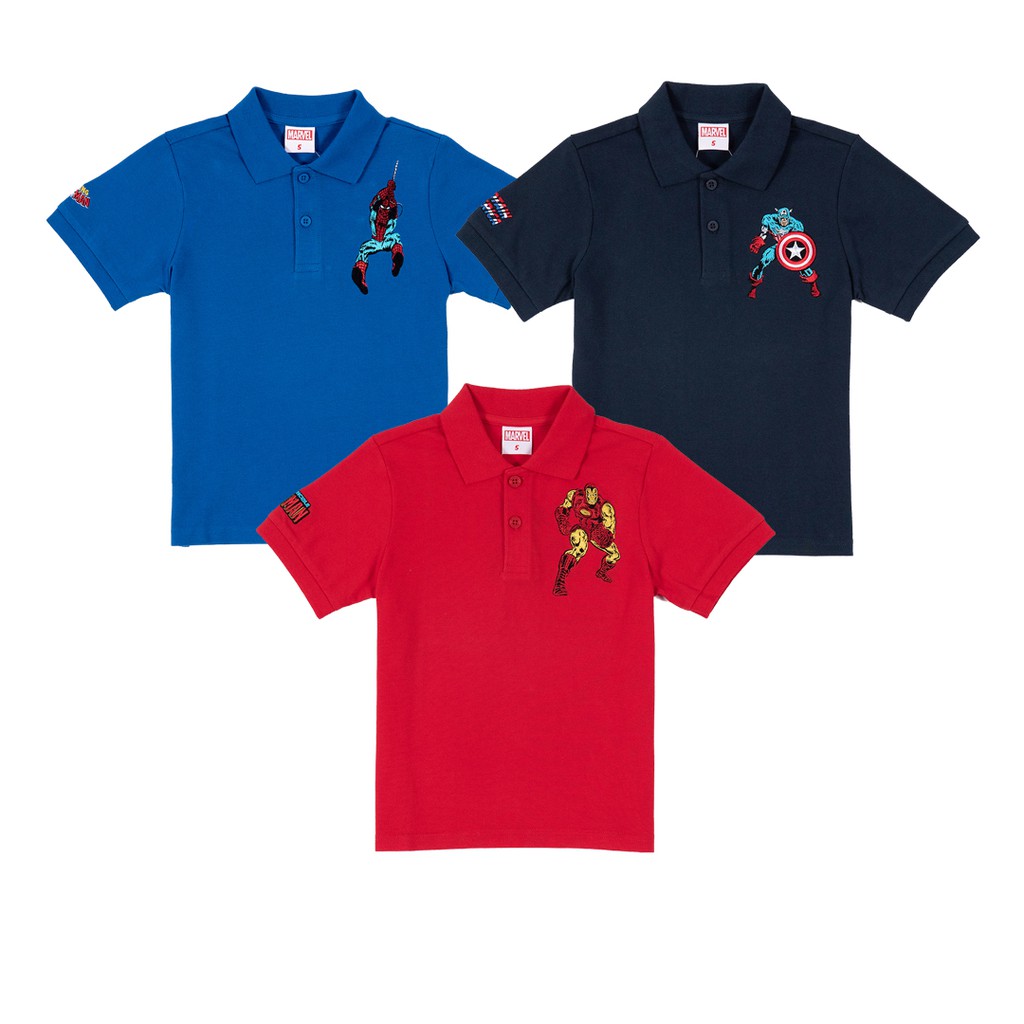 Marvel Boy Polo - เสื้อโปโลเด็กมาร์เวล สินค้าลิขสิทธ์แท้100% characters studio
