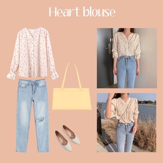 Saystylist  |Heart blouse เสื้อแขนยาว สไตล์เกาหลี  961#