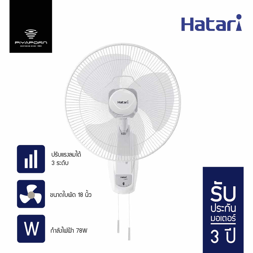 Hatari พัดลมติดผนัง 18 นิ้ว รุ่น HT-W18M4