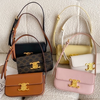 พร้อมส่ง กระเป๋าสะพายคล้องไหล่ ซีลีนใบเหลี่ยมมี 4 สี สายปรับได้