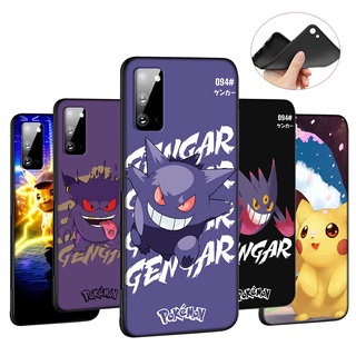 เคสโทรศัพท์มือถือแบบนิ่ม ลาย GN106 Gengar Pokemon GO Pikachu สีดํา สําหรับ Samsung Galaxy M51 M31 A70 A50s A50 A40s A30s A20 A20s A10s