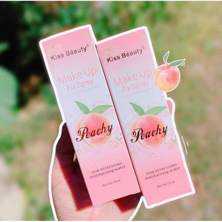 Kiss Beauty Make Up Fix Spray Peach เพิ่มความชุ่มชื่น ผิวอิ่มน้ำ 75ml