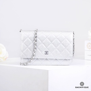 CHANEL WOC SILVER CAVIAR SHW MICRO