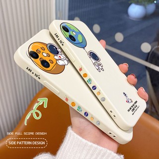 เคสโทรศัพท์แฟชั่นนักบินอวกาศ Liquid Silicone Phone Case For iPhone 12 Pro Max mini 12Mini 12promax Shockproof Camera Lens Protection Soft Back Cover เคสมือถือ