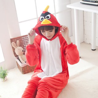 fa31 ชุดนกสีแดง แองกี้เบิร์ดสีแดง ชุดAngry Bird Red ขายาวใส่ได้ทั้งหญิงและชาย(ไม่มีรองเท้า)