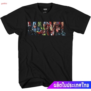 เสื้อยืดแขนสั้น Team Logo Fill Black Panther Hawkeye Hulk Iron Man Captain America Thor Black Widow Adult Tee Graphic T-