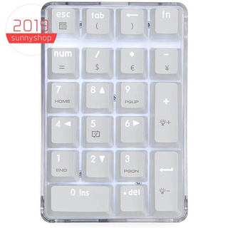 Mechanical Numeric Keypad GATERON Brown Switch Wired Gaming Keypad Crystal Case White Backlit 21 Keys Mini Numpad Keypad