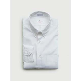 [JBB*] WHITE SOKTAS COTTON POPLIN BUTTON-DOWN SHIRT เจบีบี เสื้อเชิ้ตผู้ชาย เสื้อเชิ้ตปกติดกระดุม ผ้าคอตตอน สีขาว