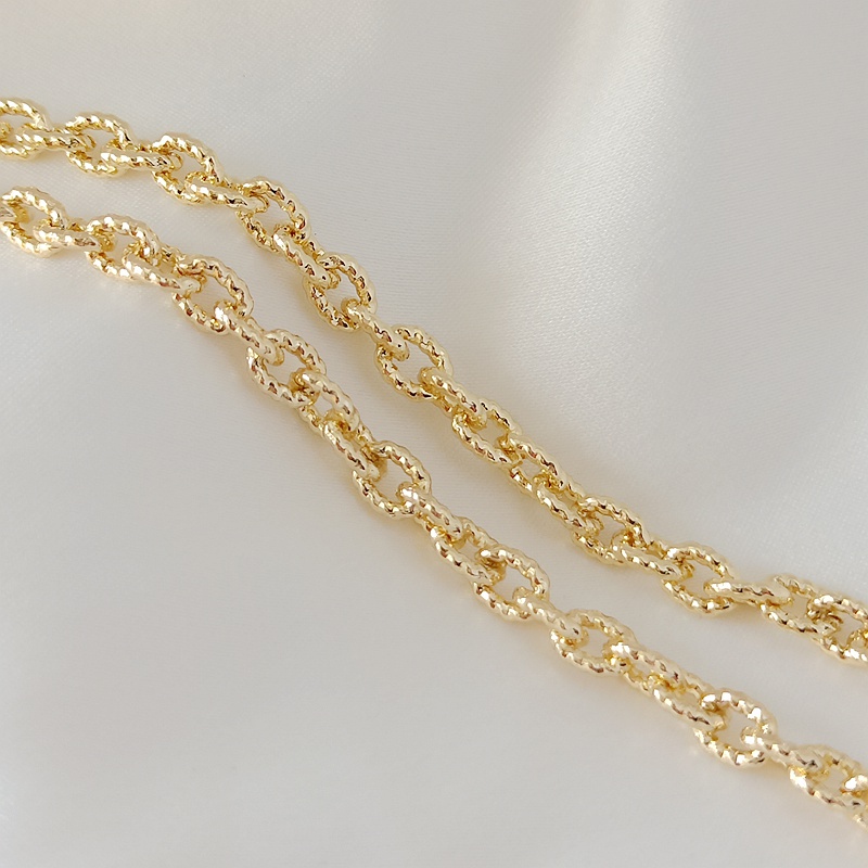 สร้อยคอโซ่ ทรงกลม ชุบทอง 14k 1.0 มม. ลายดอกไม้ เครื่องประดับแฮนด์เมด DIY