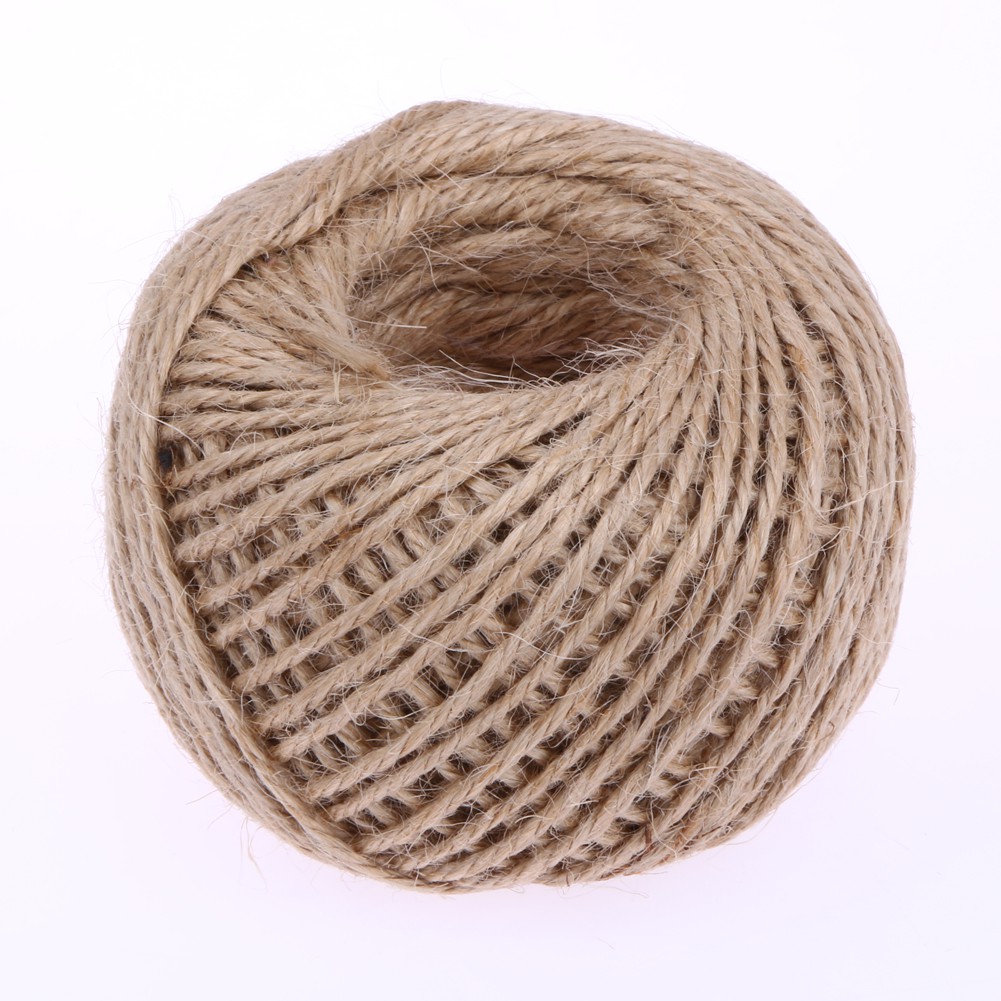 ACT 1Roll 50M Natural Burlap Hessian Jute Twine Cord Hemp Rope String ...