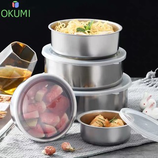 OKUMI_SHOP หม้อสแตนเลสพร้อมฝาปิด หม้อแขก หม้อเซ็ต 5 ใบ (0020)