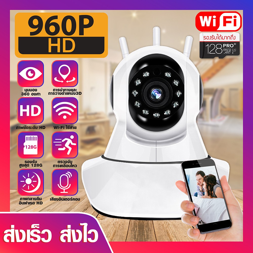HTD กล้องวงจรปิด IP Camera 3 เสา Full HD  รุ่น 4216AAA-YCC365PLUS  ( แอพใช้งาน YCC365  )