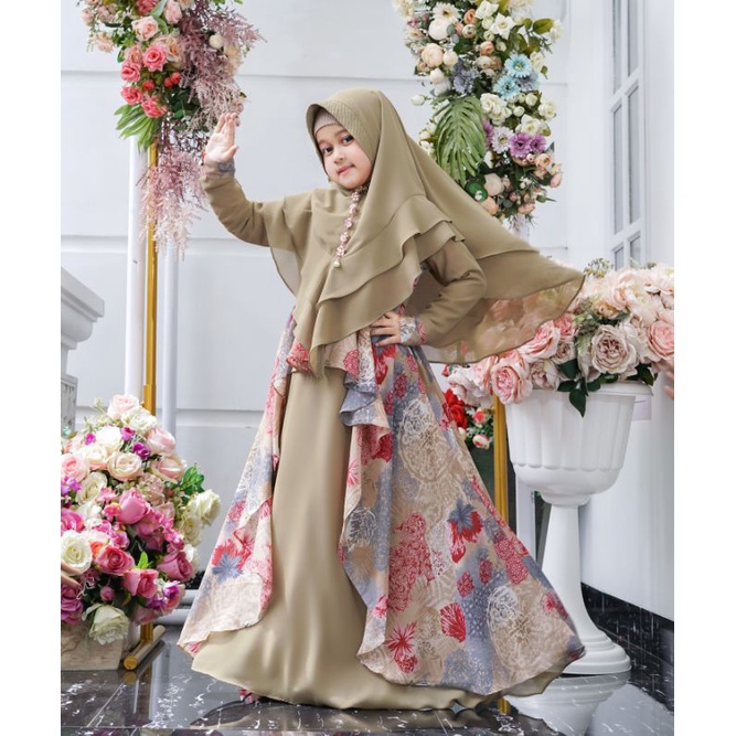 กามิสเด็ก Ceruty babydoll สําหรับอายุ 3-12 ปี ชุดไข่ โดย Titian Asa ชุดรายา Eid gamis