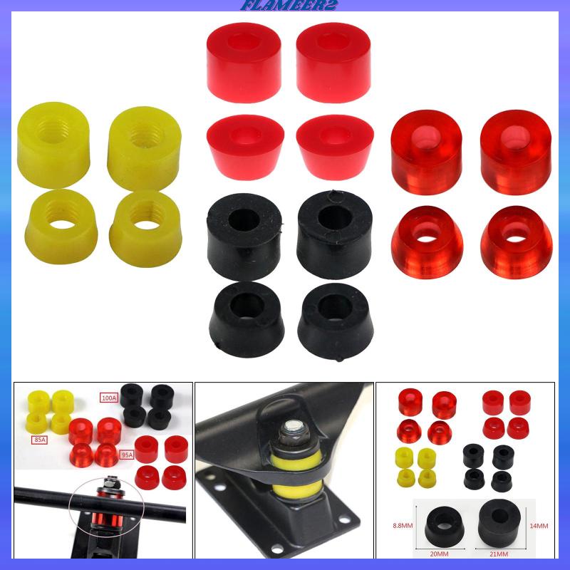 [Flameer2] Skateboard Longboard Replacement Bushings Plate หลายสี Durometers สีแดง
