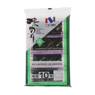 นิโคนิโคอจิจินสาหร่ายปรุงรส 11.14กรัม Nico Nico Aji Gin Seasoned Seaweed 11.14g.