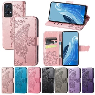 เคสโทรศัพท์หนัง ฝาพับแม่เหล็ก พร้อมช่องใส่บัตร ขาตั้งวาง สําหรับ Oppo Reno7 Pro SE 7Z Reno 7 Pro 5G 8Z Reno5 A15 A15S Reno8Z