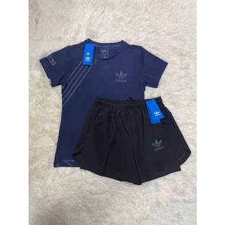 Adidas 👙set เสื้อแขนสั้น กางเกงขาสั่น ใส่เล่นกี่ฬา A-7721