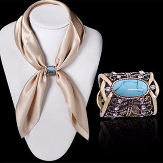 Shop Jung แหวน คล้องผ้าพันคอ Vintage Scarf Clip Code 000379-Ancient Silver Plated (ชุด 2 สี)