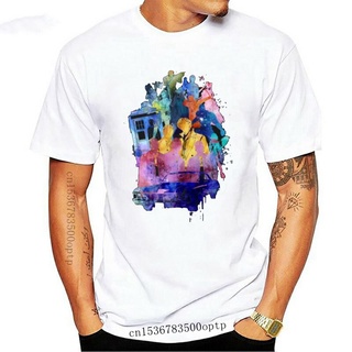 คอตต้อนคอกลมขายดี เสื้อยืดแขนสั้น พิมพ์ลาย Doctor Who Watercolor สไตล์คลาสสิก สีดํา สําหรับผู้ชาย AJoako01BMijon24S-5XLส