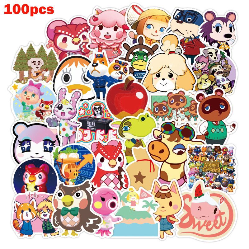 100pcs Nintendo Game Animal Crossing Game Stickers Skateboard Fridge Laptop Bike Luggage Stick Shopee Thailand