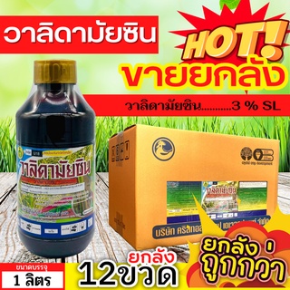 🌾 💥💥 สินค้ายกลัง 💥💥 วาลิดามัยซิน (วาลิดามัยซิน) ขนาด 1ลิตรx12ขวด สารป้องกันโรคใบไหม้ในนาข้าว