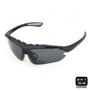 แว่นกันแดดทรงสปอร์ต เลนส์โพราไรซ์ CU2 Sport Polarized 9124 ดำด้าน