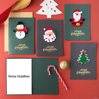 การ์ดคริสต์มาส christmas card พร้อมซอง แฮนด์เมดรู้สึกสามมิติ การ์ดอวยพรวันคริสต์มาส