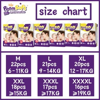 【3 แพ็ค】Poomsoft แพมเพิส เดย์ไนท์แพ้นส์ Baby Pants แพมเพิส เด็ก M-XXXXL กางเกงผ้าอ้อม