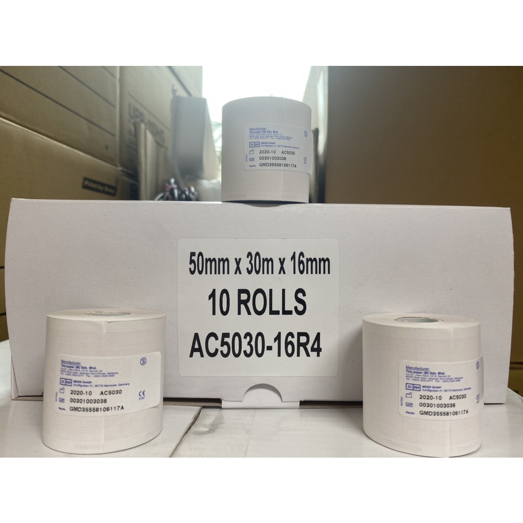 [พร้อมส่ง](1ม้วน)กระดาษเครื่องตรวจคลื่นไฟฟ้าหัวใจ ทางการแพทย์ยี่ห่อ NIHON KOHDEN รุ่น ECG รุ่น AC5030/16R4 (กราฟสีแดง)