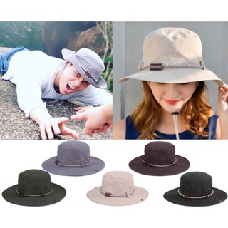ราคา(XD) หมวกบักเก็ต หมวกเดินป่า หมวกกันแดด มีสายคล้องคอ