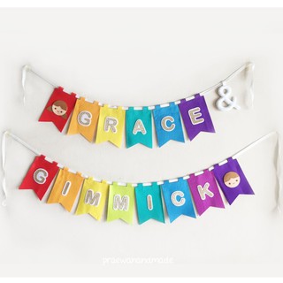 Square felt bunting ธงประดับ/ธงอักษรรูปสี่เหลี่ยม