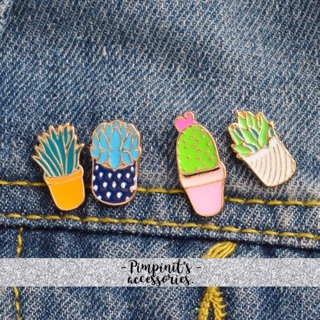 🇹🇭 พร้อมส่ง : 🌳  เข็มกลัดเซ็ทต้นไม้ 4 ชิ้น | 4 Pieces Tree Enamel Brooch Pin Set.