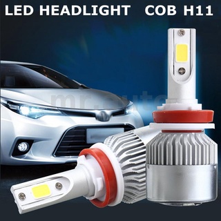 ชุดไฟหน้าซีนอน LED H11 72W COB Hi/Lo Beam สว่างมาก สีขาว อุปกรณ์เสริม สําหรับรถยนต์ 2 ชิ้น