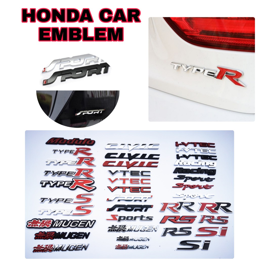 โลโก้ฮอนด้า civic fd Mugen RR TypeR Emblem Honda Type R Mugen RR honda civic fd สปอยเลอร์ Mugen Type