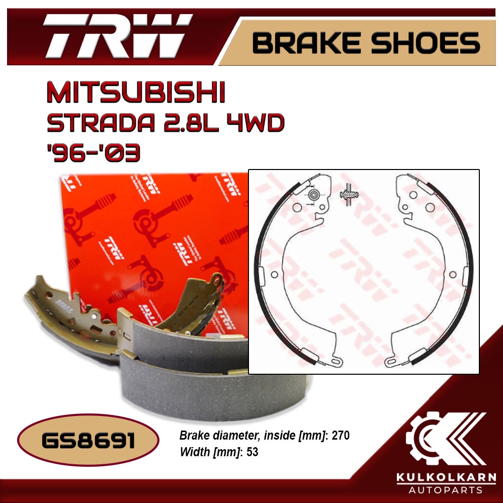 ก้ามเบรคหลัง TRW สำหรับ MITSUBISHI STRADA 2.8L 4WD '96-'03 (GS8691)
