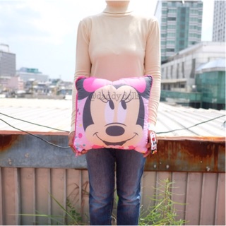 หมอนผ้าห่ม จัตุรัส Minnie Mouse มินนี่เม้าส์ Cheery ผ้าร่ม 12นิ้ว (100x150cm)