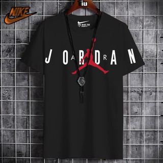 เสื้อเชิ้ต Nike Air Jordan สําหรับผู้ชายย้อมผ้าฝ้ายสั้นท็อปส์ซูเสื้อยืดเกาหลีสีขาว jNQ5 k)6