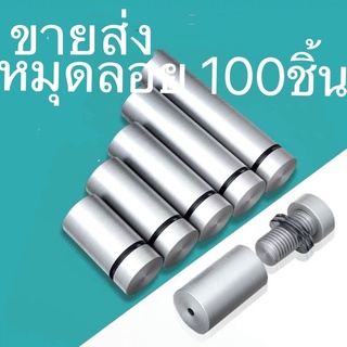 หมุดลอย หมุดยึดกรอบภาพอะคริลิค ยึดกระจก หมุดยึด สแตนเลส 100ชิ้น12x25 16x25 19x25 19x30mm Stainless Steel Glass Wall Moun