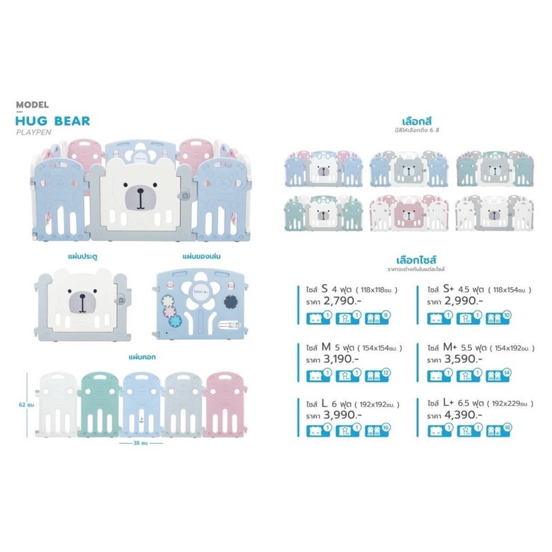 เปิดจองส่งฟรีรุ่นใหม่📌Bebeplay คอกกั้นเด็กเกาหลี