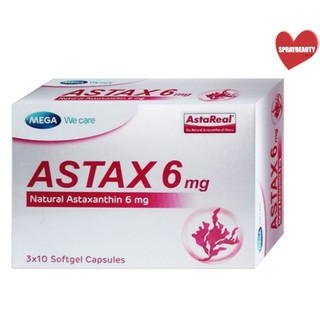 (4 แถม 1) Mega We Care Astax 6 mg. เมก้า วีแคร์ แอสแท็กซ์ 6 มก. 30 แคปซูล (🔥ถูกตาแตกแม่🔥)